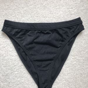 Black High Cut Bikini Bottoms